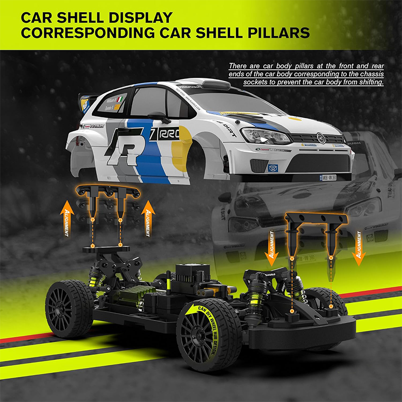 1/12 scale brushless waterproof rally car, 50+ mph, with gyroscope